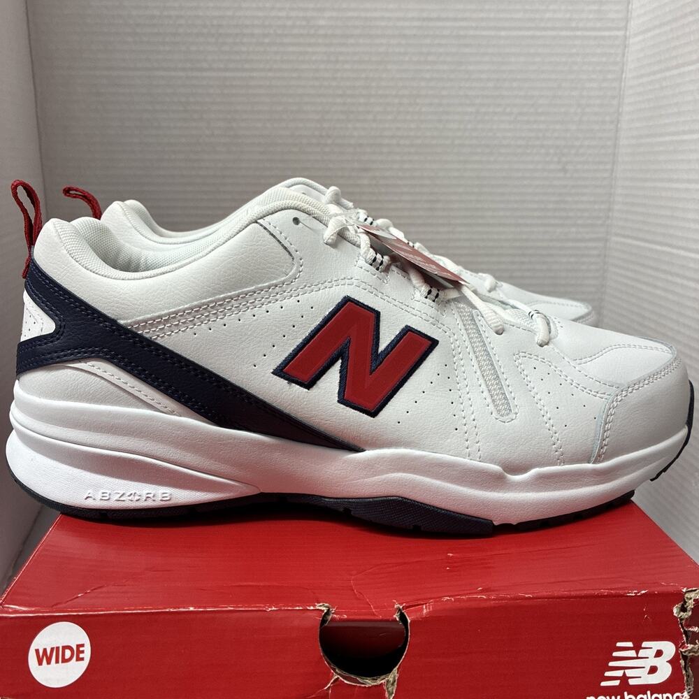 New Balance Mens Training Sneakers MX608HR5 White Red Blue Size 11.5 4E Wide NEW